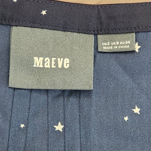 Maeve Anthropologie Teni blue star laser cut blouse top shirt - Picture 12 of 12